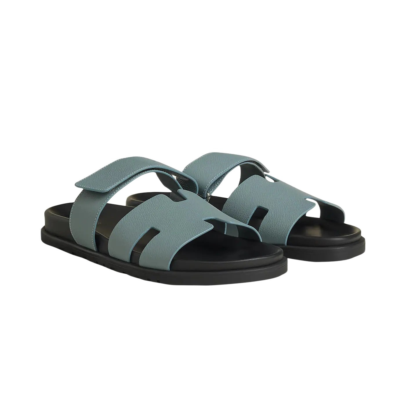 Hermes Chypre Sandals "Veau Epsom Gris Antarctique"