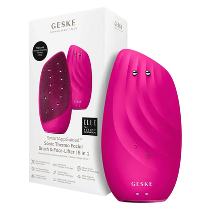 Geske Sonic Thermo Facial Brush & Face-Lifter |8 IN 1 (Magenta)