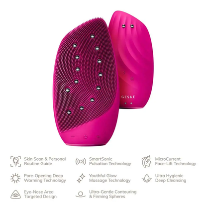 Geske Sonic Thermo Facial Brush & Face-Lifter |8 IN 1 (Magenta)
