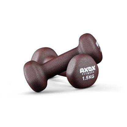 Axox Fitness Neoprene Dumbbell Pair – Anti-Slip PVC Grip, Color-Coded