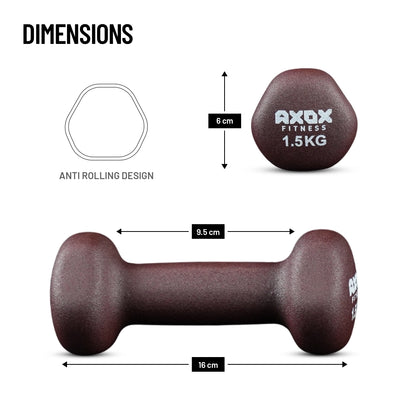 Axox Fitness Neoprene Dumbbell - 1.5kg