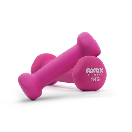 Axox Fitness Neoprene Dumbbell Pair – Anti-Slip PVC Grip, Color-Coded