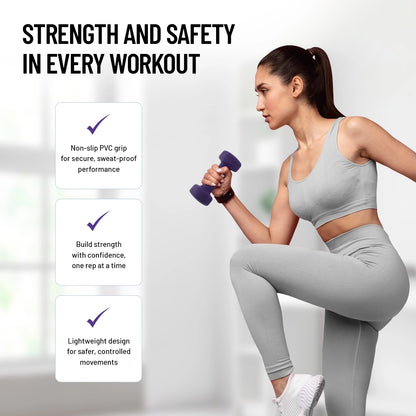 Axox Fitness Neoprene Dumbbell - Color-Coded Weights for Strength & Rehab Training - 1.5kg