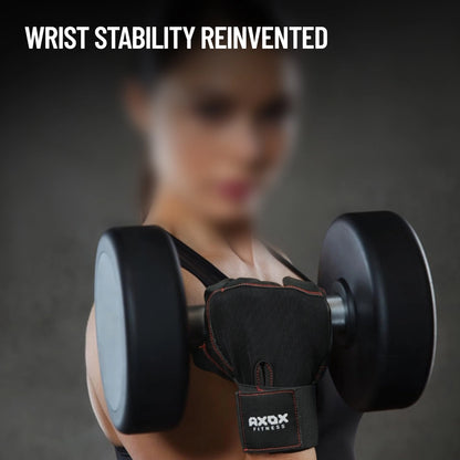 Axox Fitness Premium Leather Weight Lifting Gloves - XL