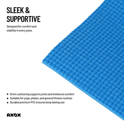 Axox Fitness Yoga/Exercise Mat - 5mm - Blue