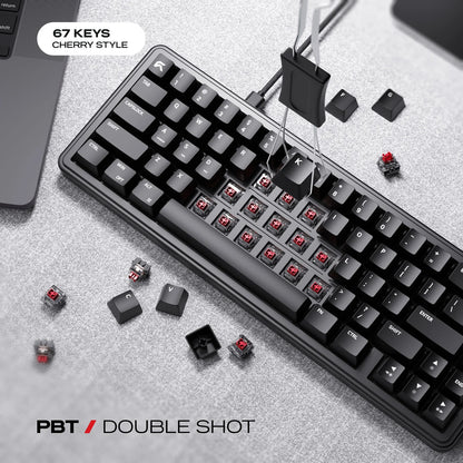 Cybeart Akula 65 Lite - Compact 65% Wired RGB Gaming Keyboard - Black