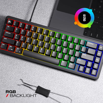 Cybeart Akula 65 Lite - Compact 65% Wired RGB Gaming Keyboard - Black