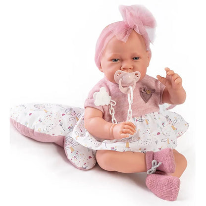 Antonio Juan Newborn Baby Doll With Butterfly Cushion - 42 cm