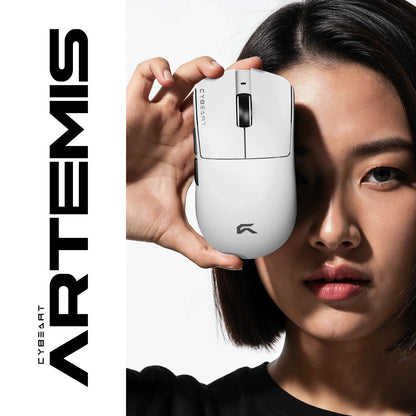 Cybeart Artemis | 1K 52g Ultra-light Hot-Swap Tri-Mode Gaming Mouse - White