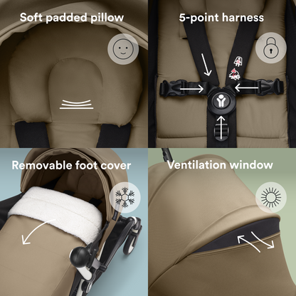 Stokke YOYO3 Black Frame & 0+ & 6+ Toffee Bundle