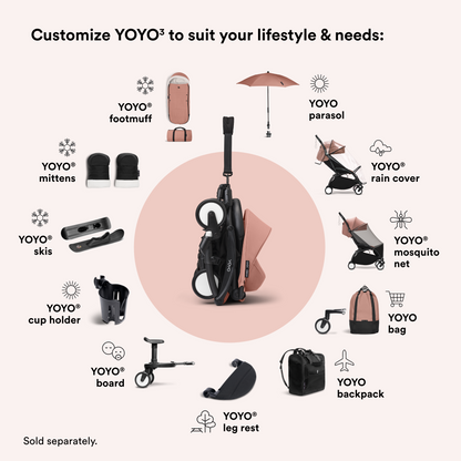 Stokke YOYO3 White Frame & 0+ & 6+ Ginger Bundle
