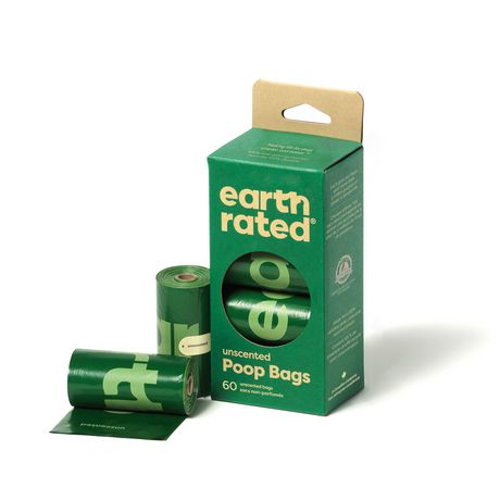 Earth Rated Dog Poop Bags Refill Rolls 60 Bags Unscented