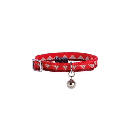 Bobby Lima Cat Collar Washable Nylon Anti Strangle W Bell Red