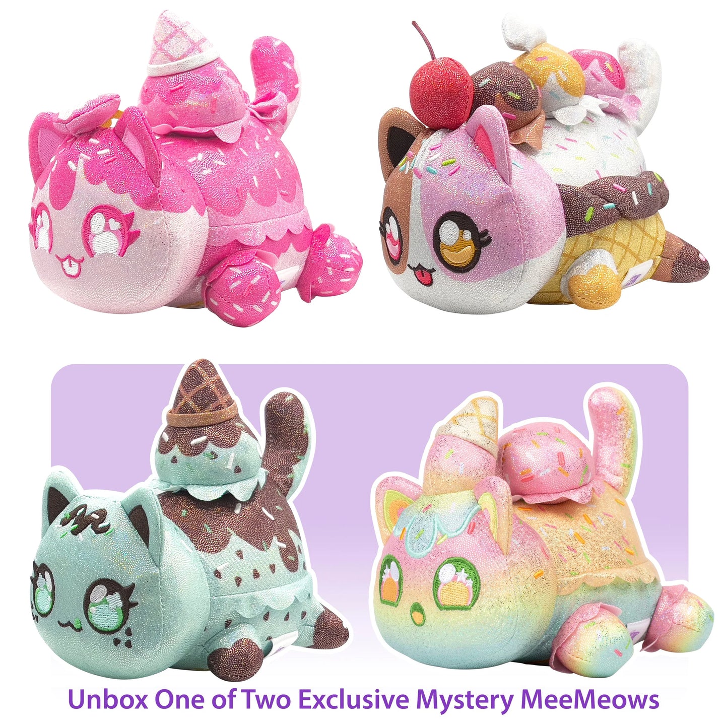 Aphmau MeeMeow Plush 3pk Sparkle Ice Cream 6inch