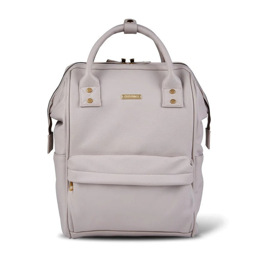 BabaBing - Mani Vegan Leather Backpack Changing Bag - Blush Grey