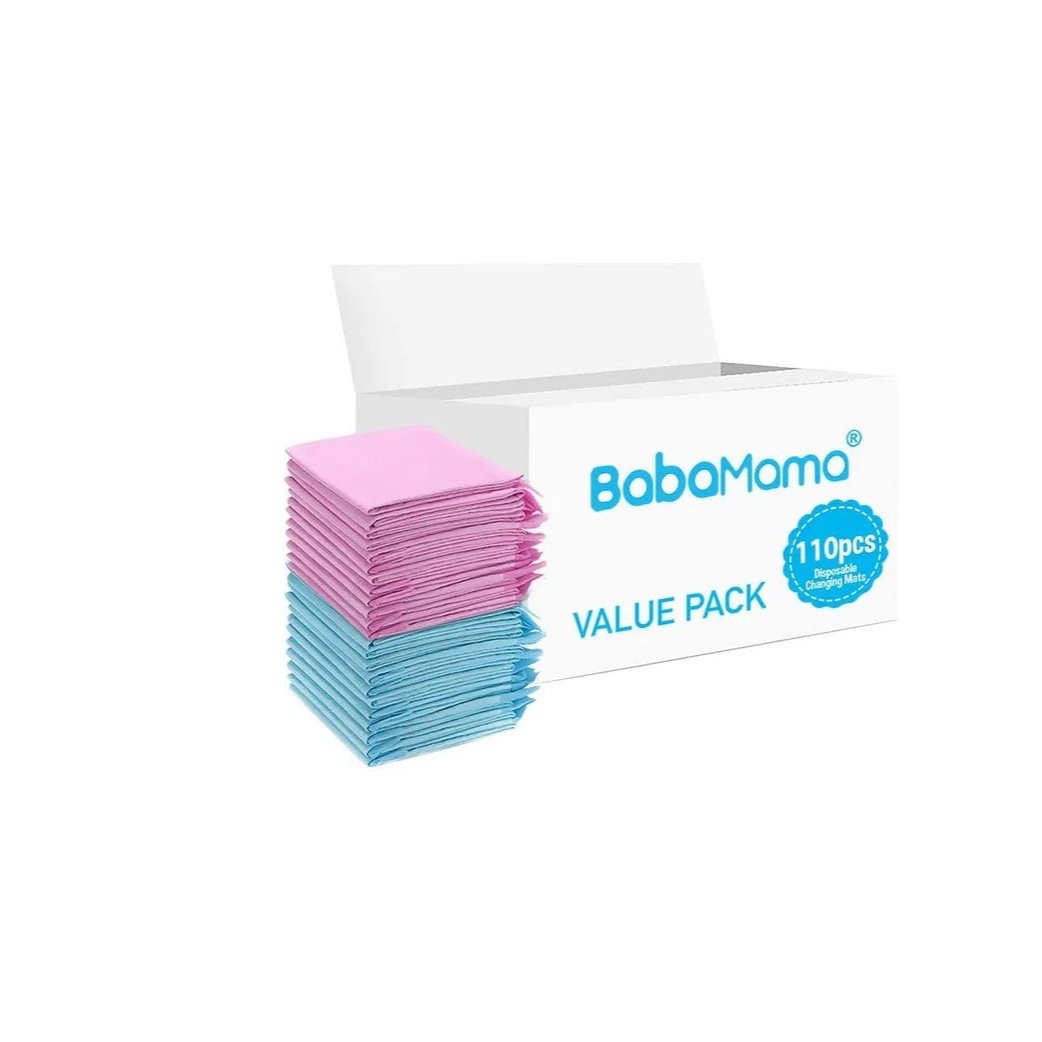 BabaMama - Disposable Changing Mats - 110pcs - Pink/Blue