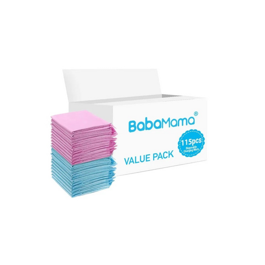 BabaMama - Disposable Changing Mats - 115pcs - Pink/Blue