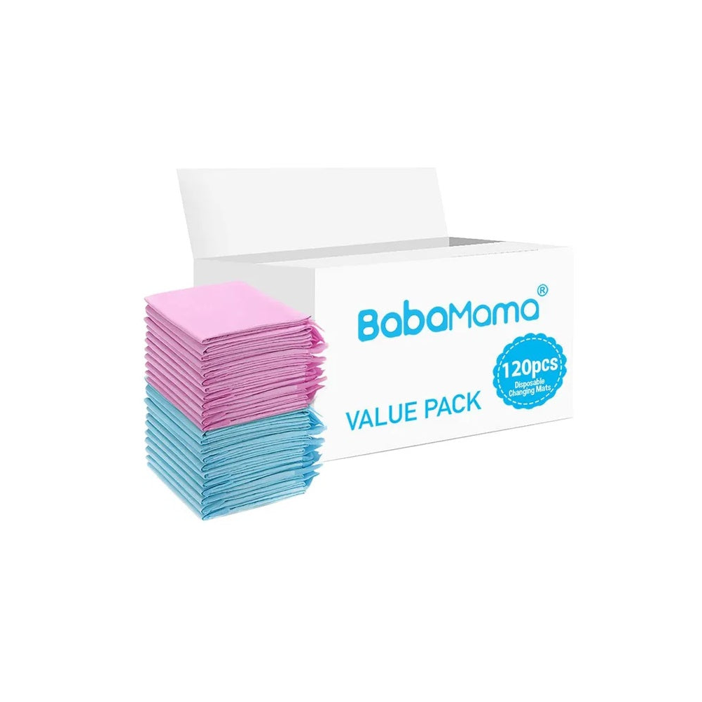 BabaMama - Disposable Changing Mats - 120pcs - Pink/Blue