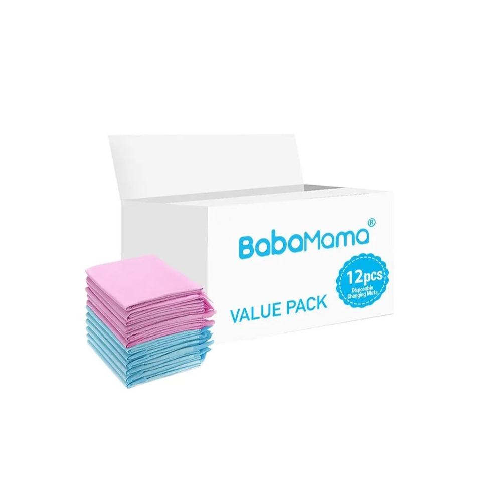 BabaMama - Disposable Changing Mats - 12pcs - Pink/Blue