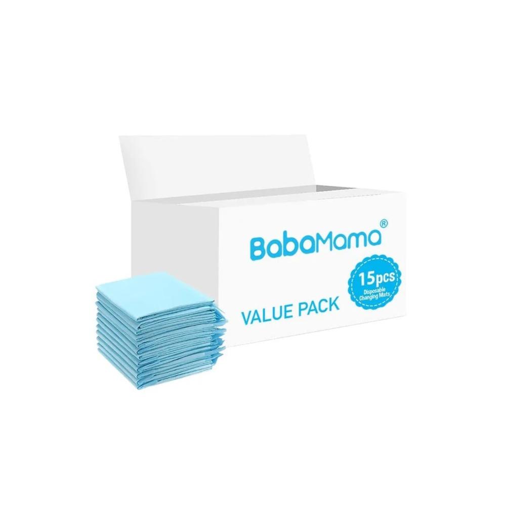 BabaMama - Disposable Changing Mats - 15pcs - Blue