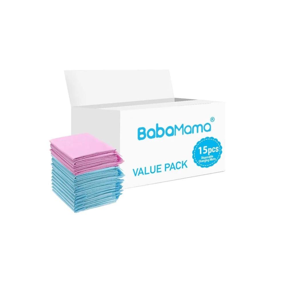 BabaMama - Disposable Changing Mats - 15pcs - Pink/Blue