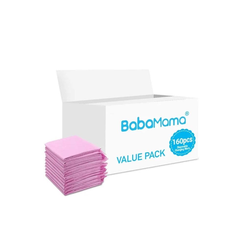 BabaMama - Disposable Changing Mats - 160 Counts - Pink