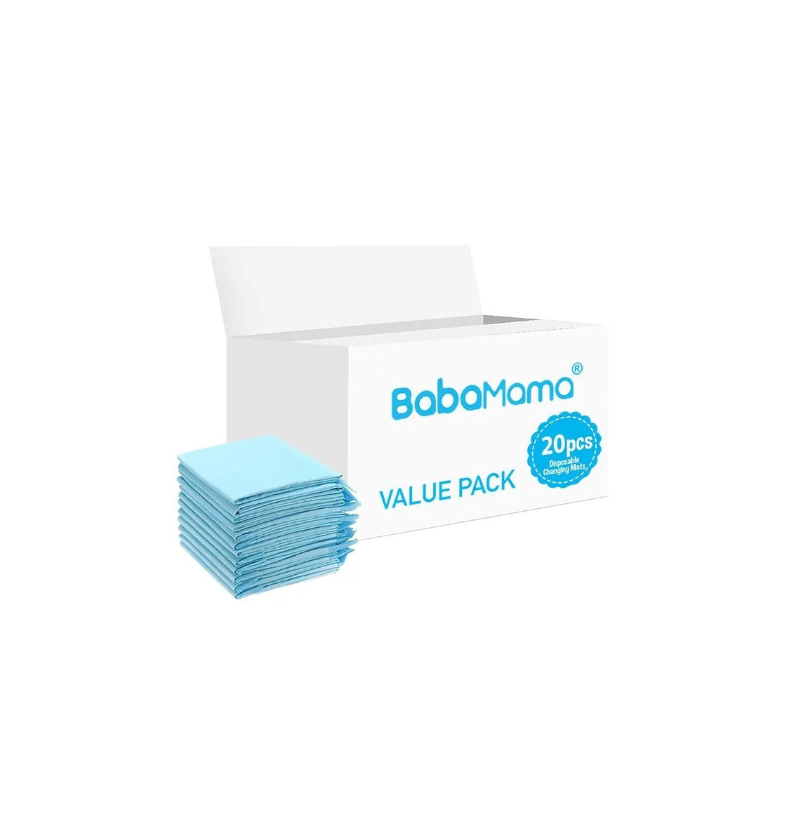 BabaMama - Disposable Changing Mats - 20pcs - Blue