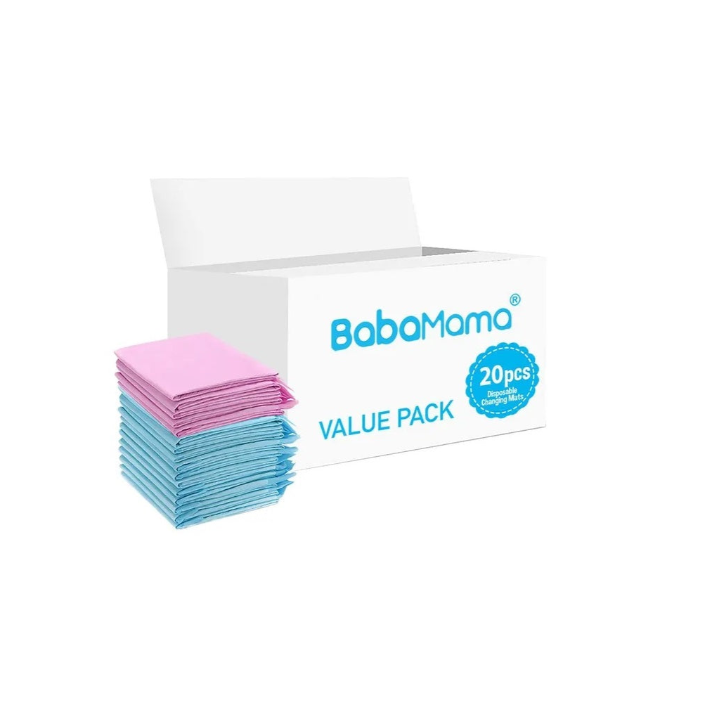 BabaMama - Disposable Changing Mats - 20pcs - Pink/Blue