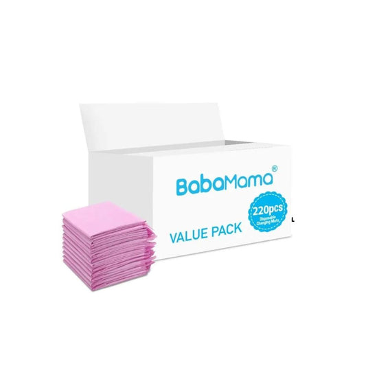 BabaMama - Disposable Changing Mats - 220 Counts - Pink