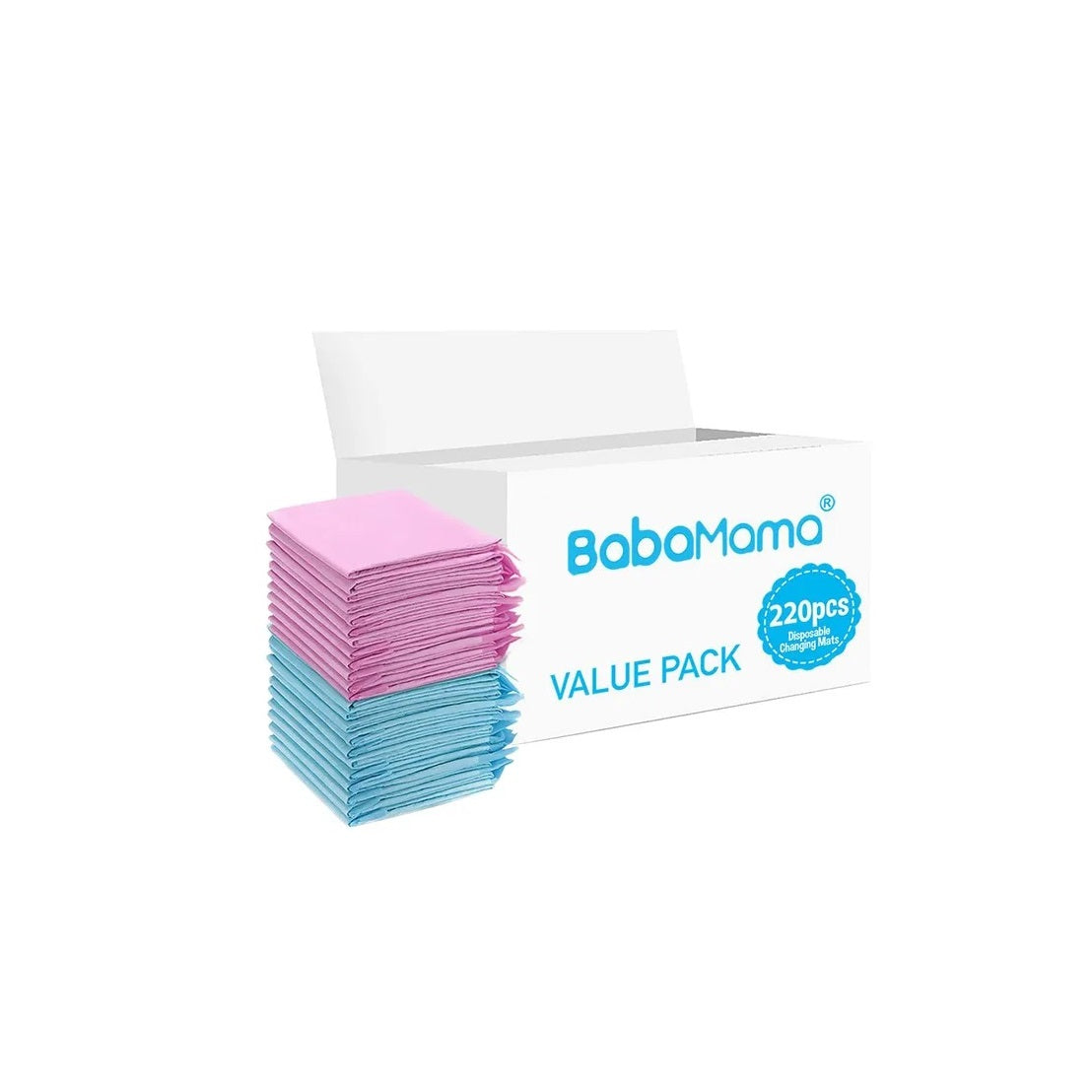 BabaMama - Disposable Changing Mats - 220pcs - Pink/Blue