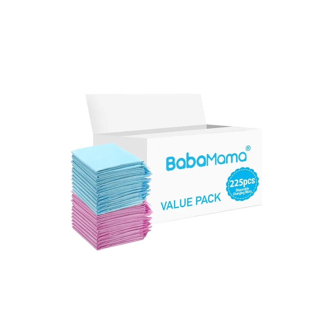 BabaMama - Disposable Changing Mats - 225pcs - Blue/Pink