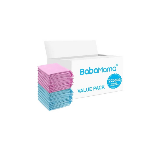 BabaMama - Disposable Changing Mats - 225pcs - Pink/Blue