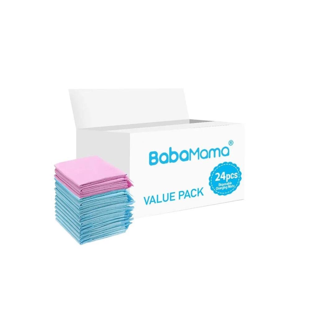 BabaMama - Disposable Changing Mats - 24pcs - Pink/Blue