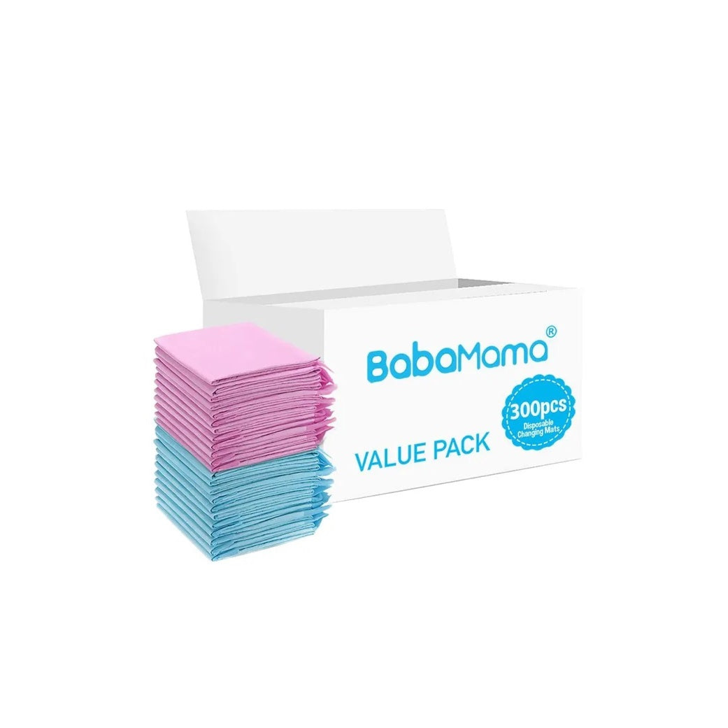 BabaMama - Disposable Changing Mats - 300pcs - Pink/Blue