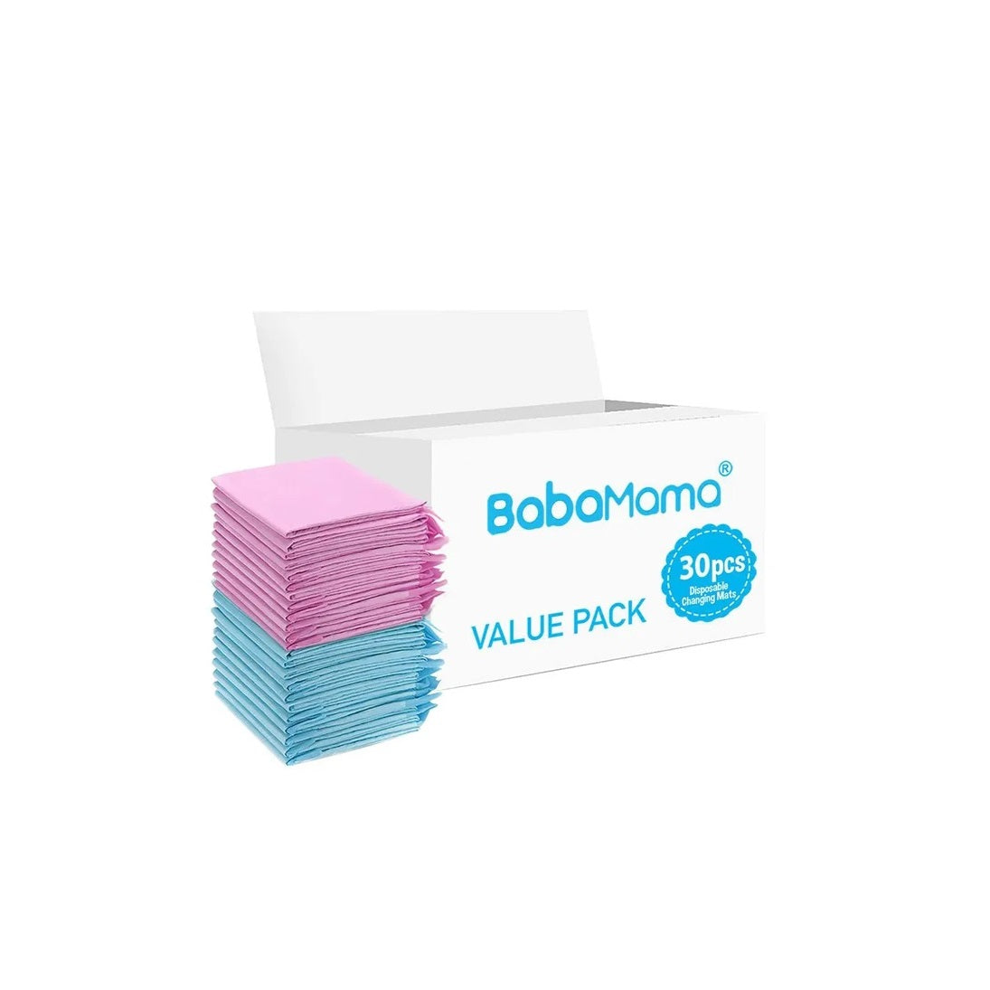 BabaMama - Disposable Changing Mats - 30pcs - Pink/Blue