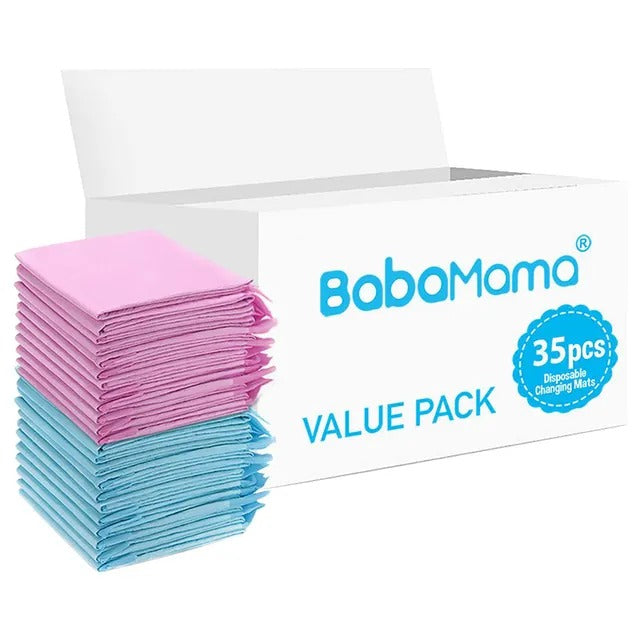 BabaMama - Disposable Changing Mats - 35pcs - Pink/Blue