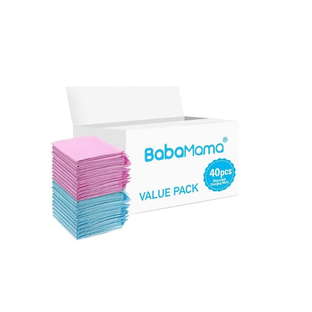 BabaMama - Disposable Changing Mats - 40pcs - Pink/Blue