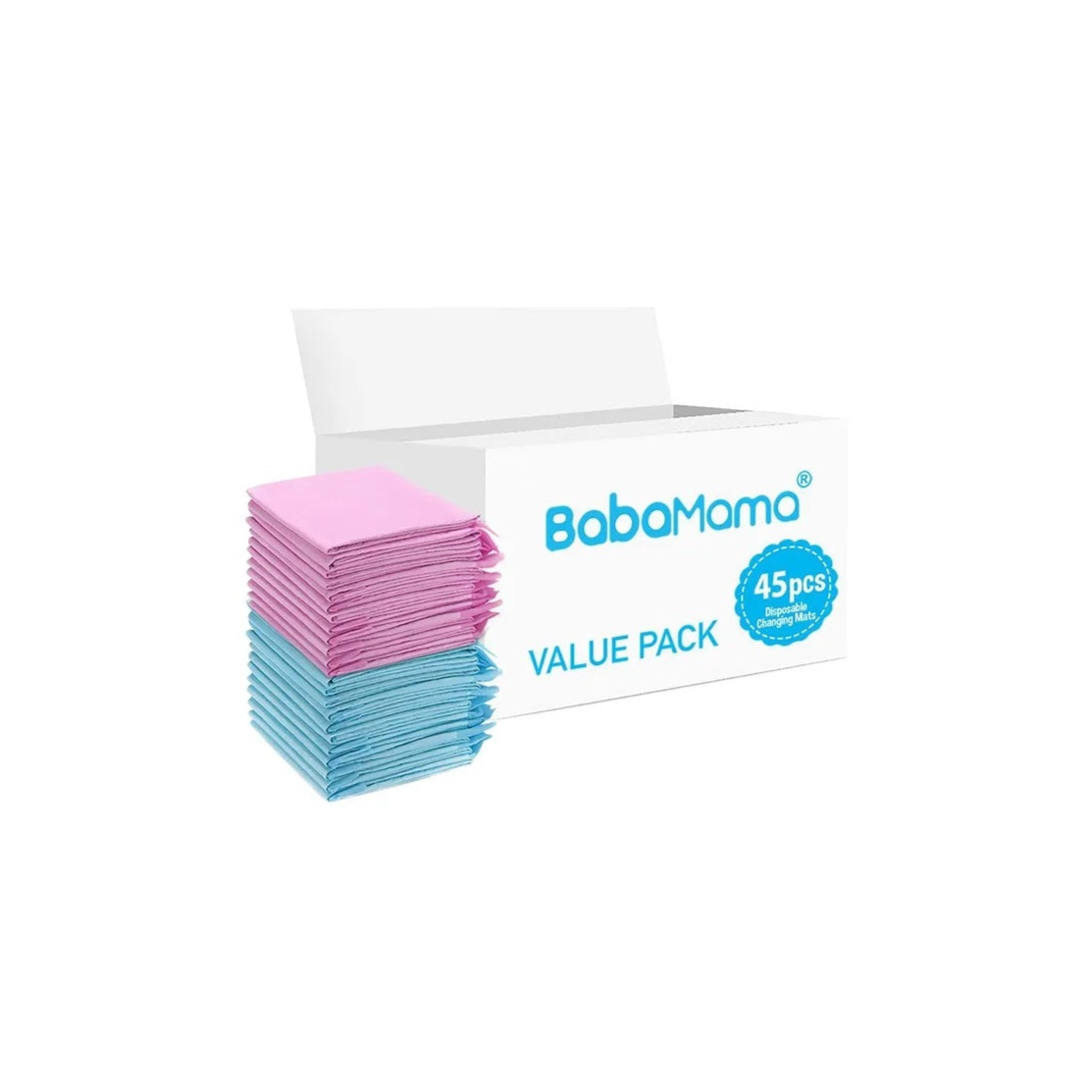 BabaMama - Disposable Changing Mats - 45pcs - Pink/Blue