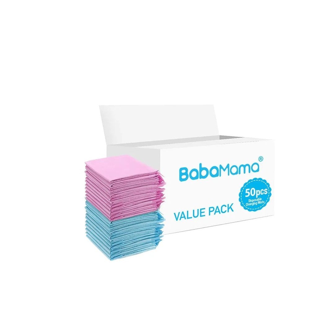 BabaMama - Disposable Changing Mats - 50pcs - Pink/Blue