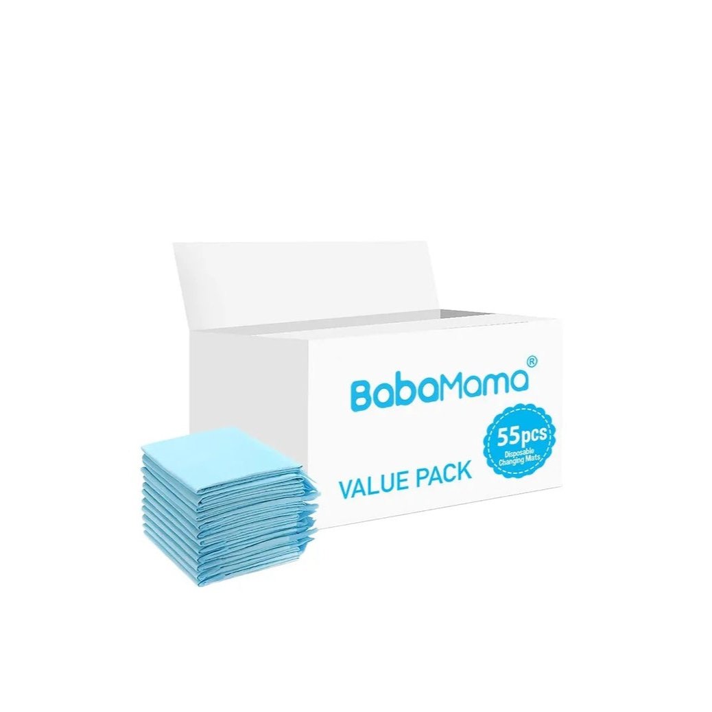 BabaMama - Disposable Changing Mats - 55pcs - Blue