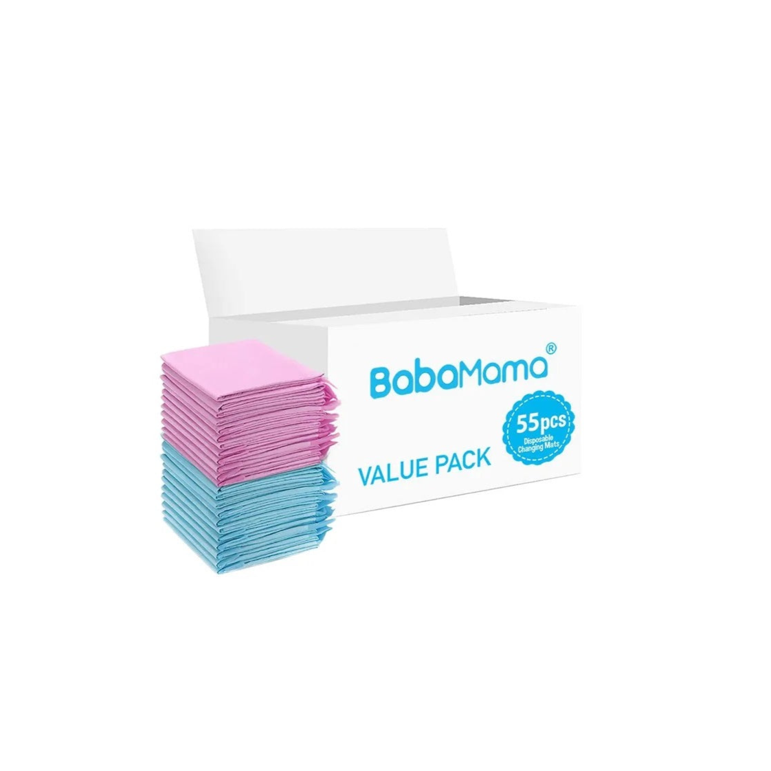 BabaMama - Disposable Changing Mats - 55pcs - Pink/Blue