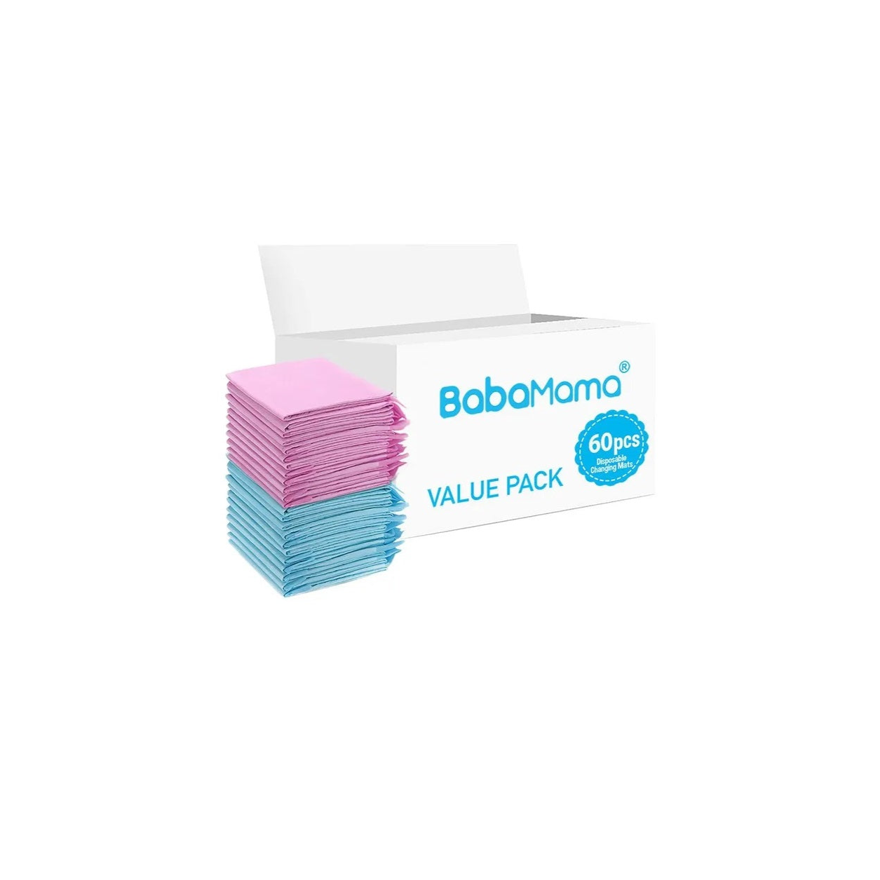 BabaMama - Disposable Changing Mats - 60pcs - Pink/Blue