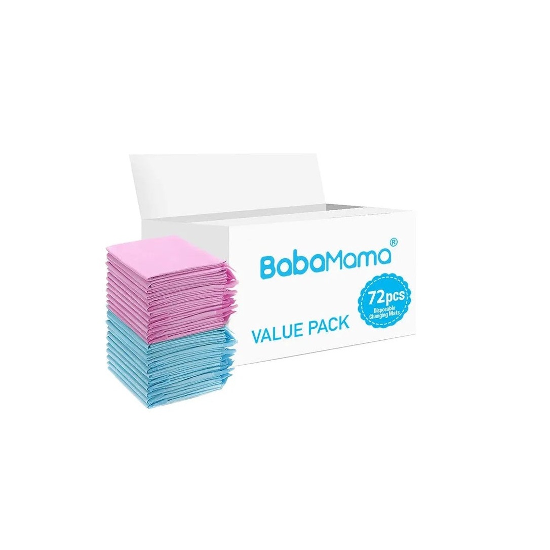 BabaMama - Disposable Changing Mats - 72pcs - Pink - Blue