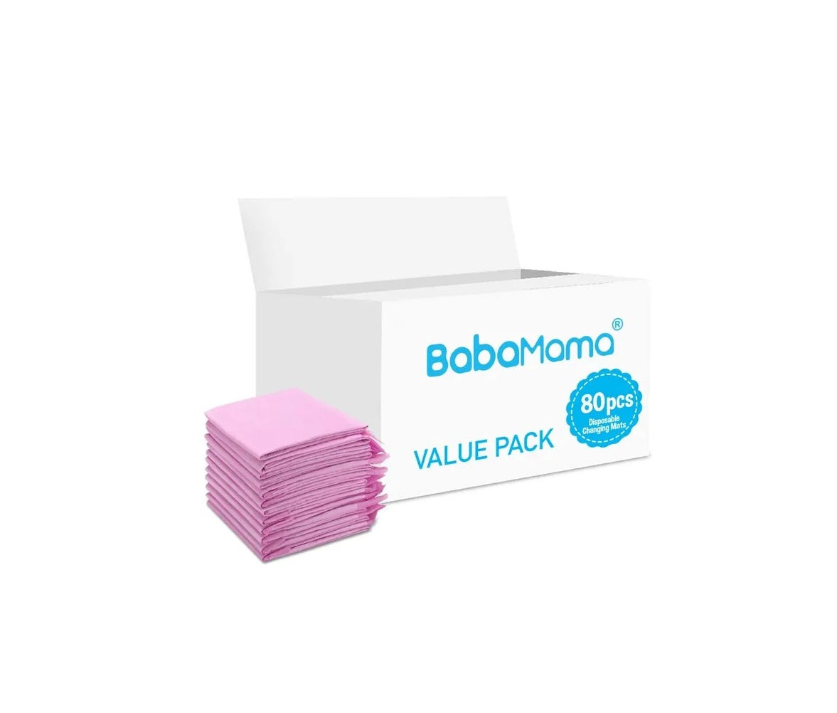 BabaMama - Disposable Changing Mats - 80 Counts - Pink