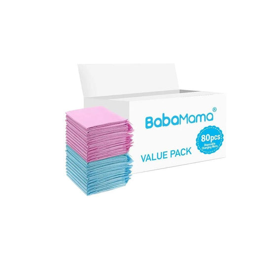 BabaMama - Disposable Changing Mats - 80pcs - Pink/Blue