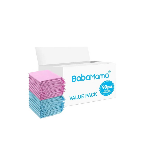 BabaMama - Disposable Changing Mats - 90pcs - Pink/Blue