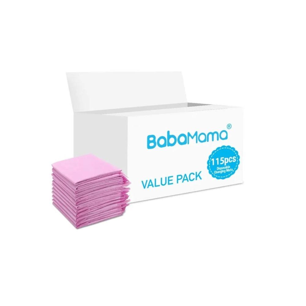 BabaMama - Disposable Changing Mats - 115 Counts - Pink