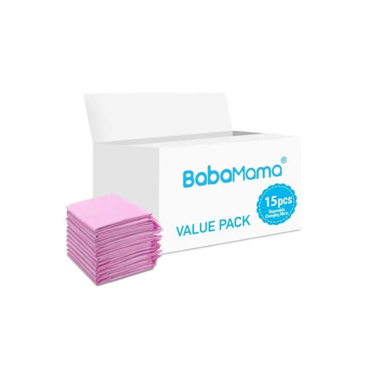 BabaMama - Disposable Changing Mats - 15 Counts - Pink