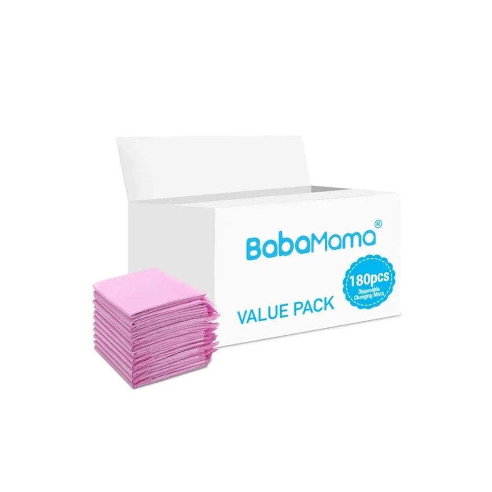 BabaMama - Disposable Changing Mats - 180 Counts - Pink