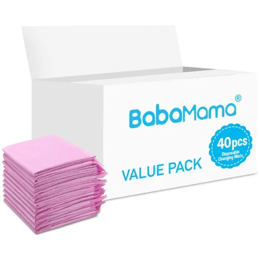 BabaMama - Disposable Changing Mats - 40 Counts - Pink